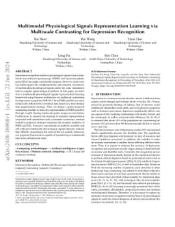 Multimodal Physiological Signals Representation Learning via Multiscale
  Contrasting for Depression Recognition