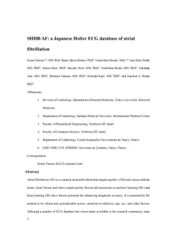 SHDB-AF: a Japanese Holter ECG database of atrial fibrillation