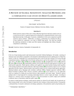 A Review of Global Sensitivity Analysis Methods and a comparative case
  study on Digit Classification