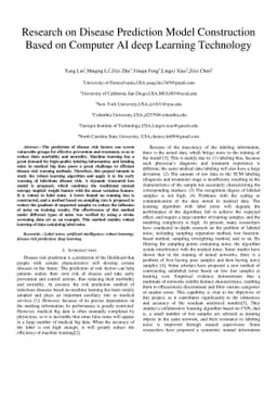 Research on Disease Prediction Model Construction Based on Computer AI
  deep Learning Technology