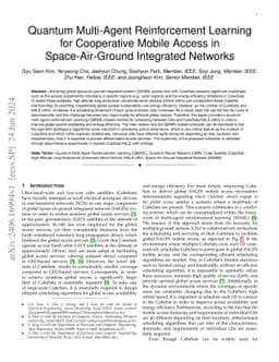 Quantum Multi-Agent Reinforcement Learning for Cooperative Mobile Access
  in Space-Air-Ground Integrated Networks