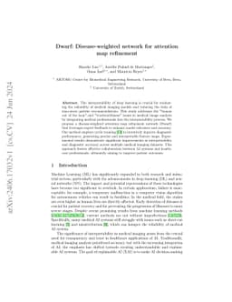 DWARF: Disease-weighted network for attention map refinement