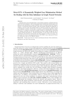 Meta-GCN: A Dynamically Weighted Loss Minimization Method for Dealing
  with the Data Imbalance in Graph Neural Networks