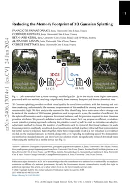 Reducing the Memory Footprint of 3D Gaussian Splatting