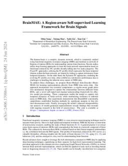 BrainMAE: A Region-aware Self-supervised Learning Framework for Brain
  Signals
