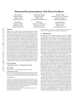 Debiased Recommendation with Noisy Feedback