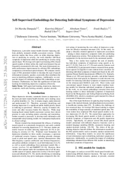 Self-Supervised Embeddings for Detecting Individual Symptoms of
  Depression