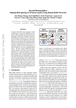 Beyond Demographics: Aligning Role-playing LLM-based Agents Using Human
  Belief Networks
