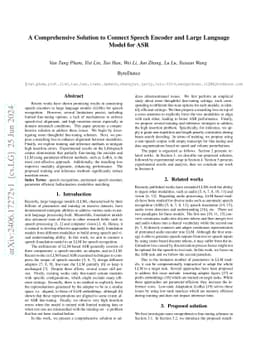 A Comprehensive Solution to Connect Speech Encoder and Large Language
  Model for ASR