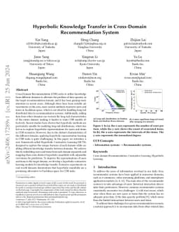 Hyperbolic Knowledge Transfer in Cross-Domain Recommendation System