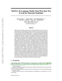 MatText: Do Language Models Need More than Text & Scale for Materials
  Modeling?