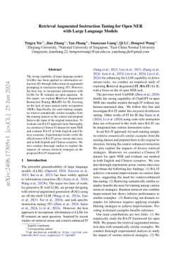 Retrieval Augmented Instruction Tuning for Open NER with Large Language
  Models