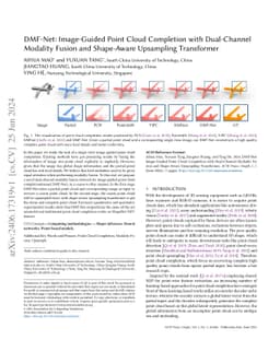 DMF-Net: Image-Guided Point Cloud Completion with Dual-Channel Modality
  Fusion and Shape-Aware Upsampling Transformer