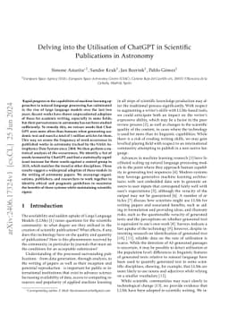 Delving into the Utilisation of ChatGPT in Scientific Publications in
  Astronomy