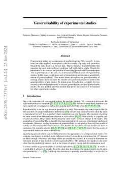 Generalizability of experimental studies