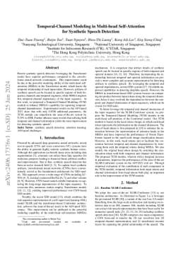 Temporal-Channel Modeling in Multi-head Self-Attention for Synthetic
  Speech Detection