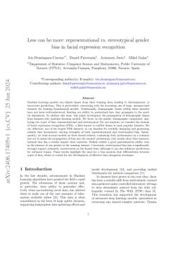 Less can be more: representational vs. stereotypical gender bias in
  facial expression recognition