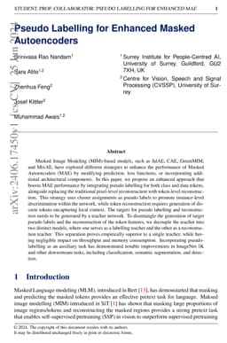 Pseudo Labelling for Enhanced Masked Autoencoders