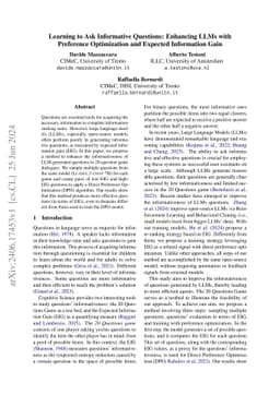 Learning to Ask Informative Questions: Enhancing LLMs with Preference
  Optimization and Expected Information Gain