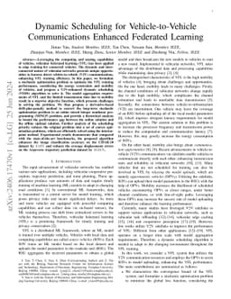 Dynamic Scheduling for Vehicle-to-Vehicle Communications Enhanced
  Federated Learning