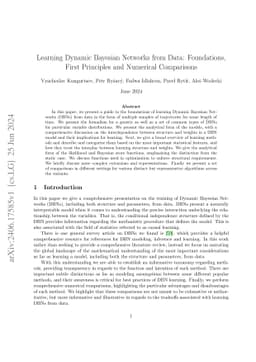 Learning Dynamic Bayesian Networks from Data: Foundations, First
  Principles and Numerical Comparisons