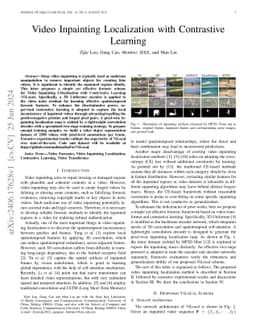 Video Inpainting Localization with Contrastive Learning