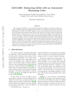 LLM-ARC: Enhancing LLMs with an Automated Reasoning Critic