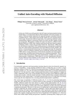 Unified Auto-Encoding with Masked Diffusion