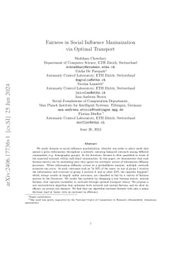 Fairness in Social Influence Maximization via Optimal Transport