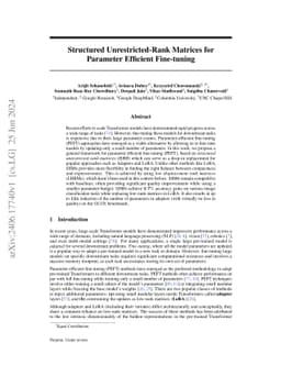 Structured Unrestricted-Rank Matrices for Parameter Efficient
  Fine-tuning