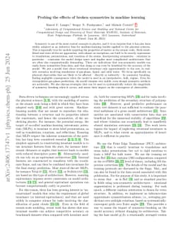 Probing the effects of broken symmetries in machine learning