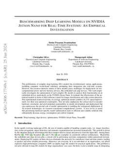 Benchmarking Deep Learning Models on NVIDIA Jetson Nano for Real-Time
  Systems: An Empirical Investigation