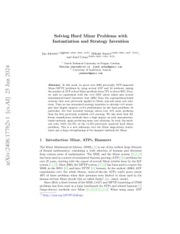 Solving Hard Mizar Problems with Instantiation and Strategy Invention