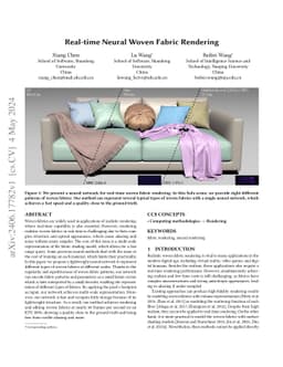 Real-time Neural Woven Fabric Rendering
