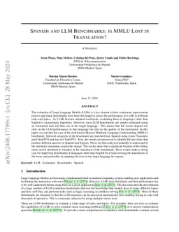 Spanish and LLM Benchmarks: is MMLU Lost in Translation?