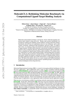 MoleculeCLA: Rethinking Molecular Benchmark via Computational
  Ligand-Target Binding Analysis