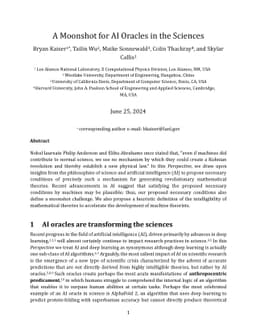 A Moonshot for AI Oracles in the Sciences