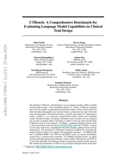 CTBench: A Comprehensive Benchmark for Evaluating Language Model
  Capabilities in Clinical Trial Design