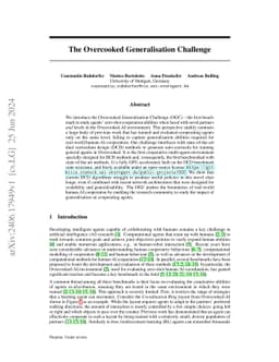 The Overcooked Generalisation Challenge