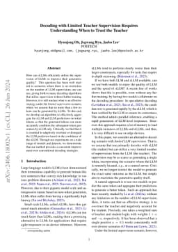Decoding with Limited Teacher Supervision Requires Understanding When to
  Trust the Teacher