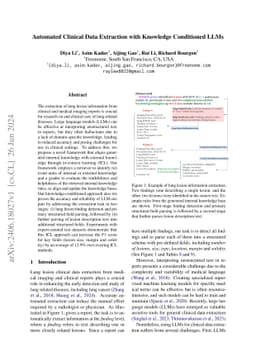 Automated Clinical Data Extraction with Knowledge Conditioned LLMs
