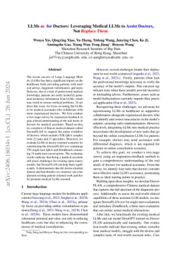 LLMs for Doctors: Leveraging Medical LLMs to Assist Doctors, Not Replace
  Them