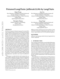Poisoned LangChain: Jailbreak LLMs by LangChain