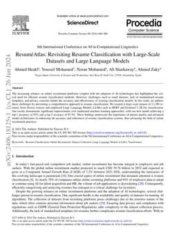 ResumeAtlas: Revisiting Resume Classification with Large-Scale Datasets
  and Large Language Models