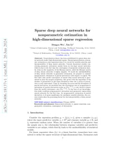 Sparse deep neural networks for nonparametric estimation in
  high-dimensional sparse regression