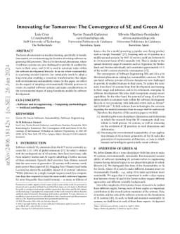Innovating for Tomorrow: The Convergence of SE and Green AI