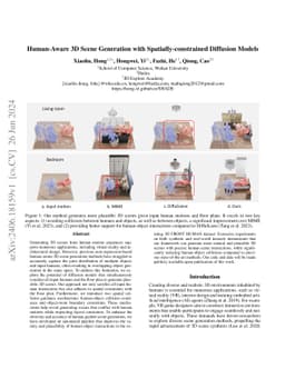 Human-Aware 3D Scene Generation with Spatially-constrained Diffusion
  Models