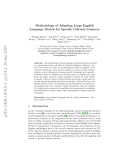 Methodology of Adapting Large English Language Models for Specific
  Cultural Contexts