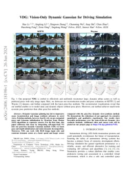VDG: Vision-Only Dynamic Gaussian for Driving Simulation