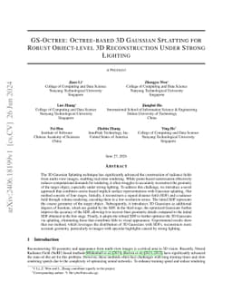 GS-Octree: Octree-based 3D Gaussian Splatting for Robust Object-level 3D
  Reconstruction Under Strong Lighting